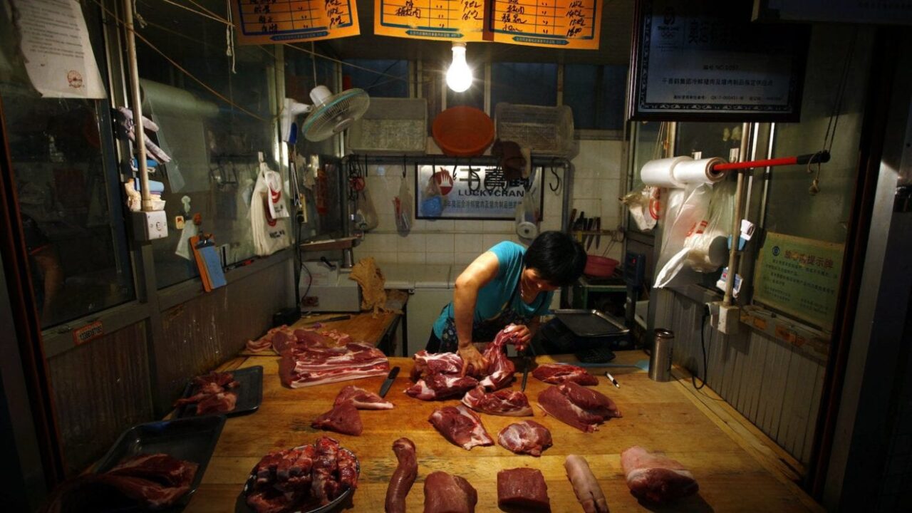 china meat stall