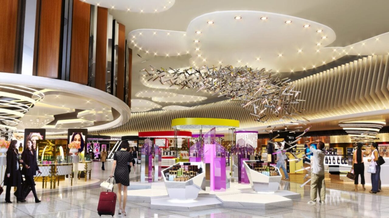 walk through retail in departure transit lounge hr