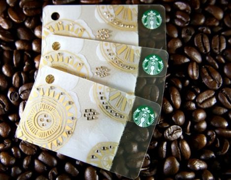 Starbucks Cards with Swarovski crystals will be available in limited quantities in China, Hong Kong, Indonesia, Philippines and Thailand this Holiday 
