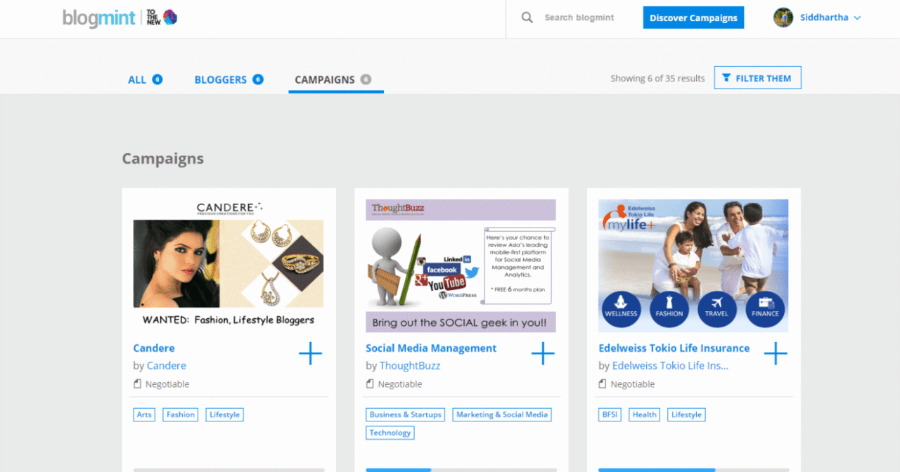campaigns in blogmint